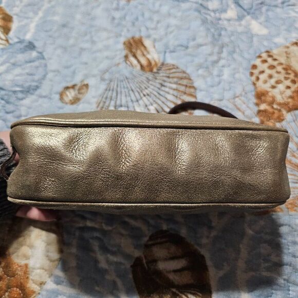 2005 Metallic champagne suede y2k Coach Demi Shoulder Bag - Picture 5 of 7